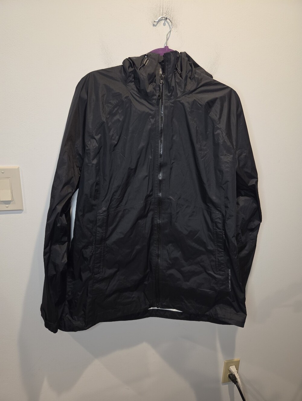 Mountain Hardware Size XL Exponent Rain Black Waterproof Jacket Full Zip